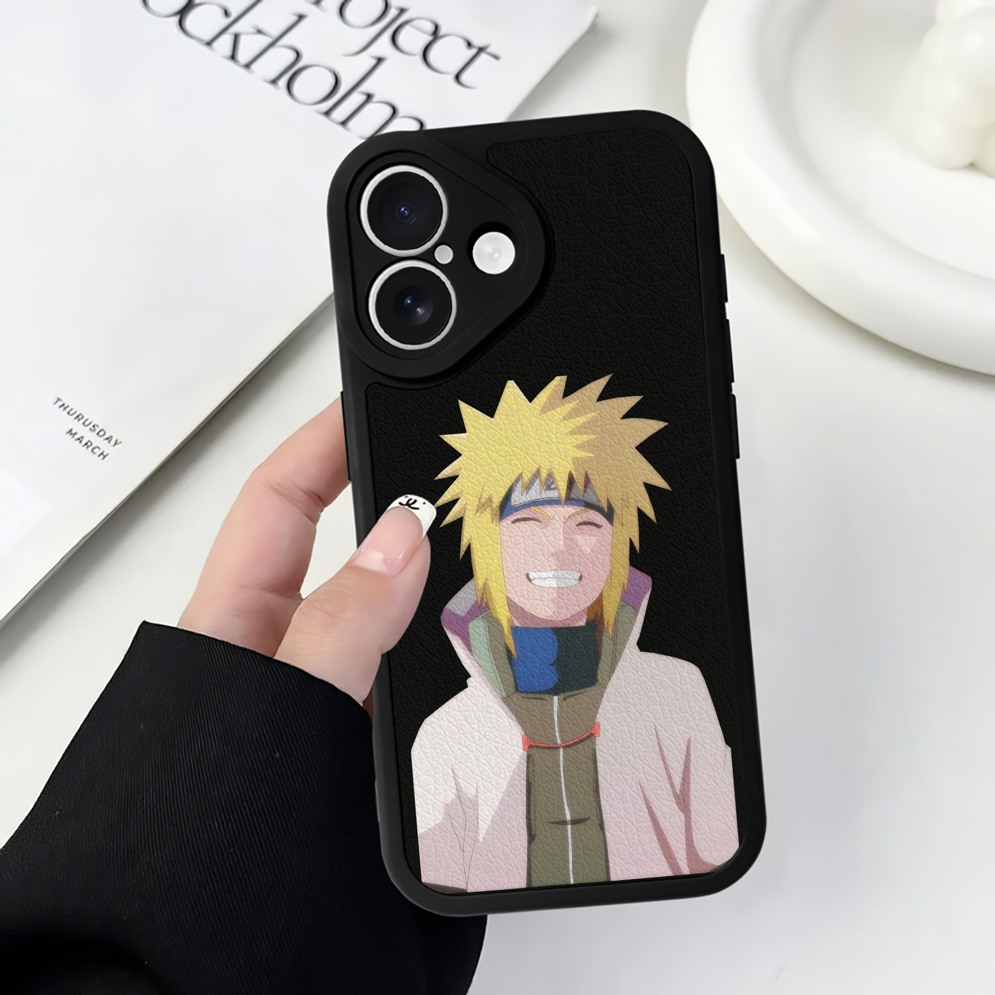 （画像用） NARUTO -ナルト- 波風 ミナト Namikaze Minato 【iPhone 16シリーズ対応】シリコンスマホケース（レザー調） 材質：シリコン